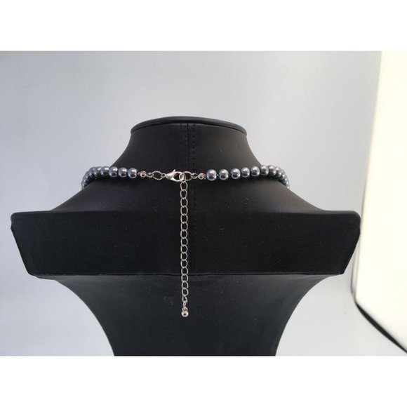 Handmade Faux Tahitian Pearl Necklace Gunmetal Gray - Picture 4 of 4